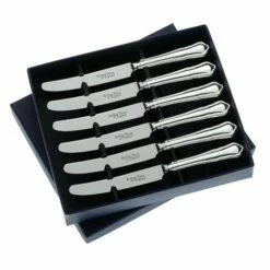 Arthur Price Of England Sovereign Silver Set Of Six Tea Knives Dubarry
