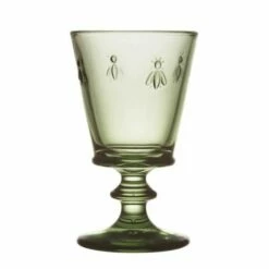La Rochere Bee Stemmed Wine Glass Olive Green 270ml Set Of 6 -HARTS OF STUR Sales G LR 611097X6 La Rochere Stemmed Wine Glass Olive Green Set Of Six 1