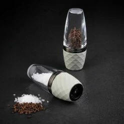 Cole & Mason Precision+ Stemless City Concrete Clear Salt Mill With Gunmetal Band -HARTS OF STUR Sales H321805 Cole And Mason Stemless City Concrete Clear Gun Metal Salt Mill 3