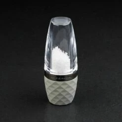 Cole & Mason Precision+ Stemless City Concrete Clear Salt Mill With Gunmetal Band -HARTS OF STUR Sales H321805 Cole And Mason Stemless City Concrete Clear Gun Metal Salt Mill 4