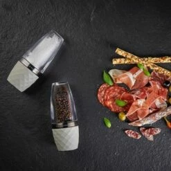 Cole & Mason Precision+ Stemless City Concrete Clear Salt & Pepper Mill Gift Set With Gunmetal Band -HARTS OF STUR Sales H321806 Cole And Mason Stemless City Concrete Clear Gun Metal Gift Set 4