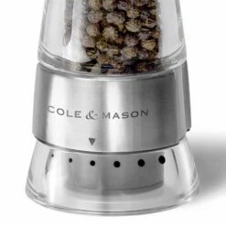Cole & Mason Windermere Gourmet Precision Pepper Mill -HARTS OF STUR Sales H59301G Cole And Mason Windemere Pepper Mill Clear Stainless Steel 1