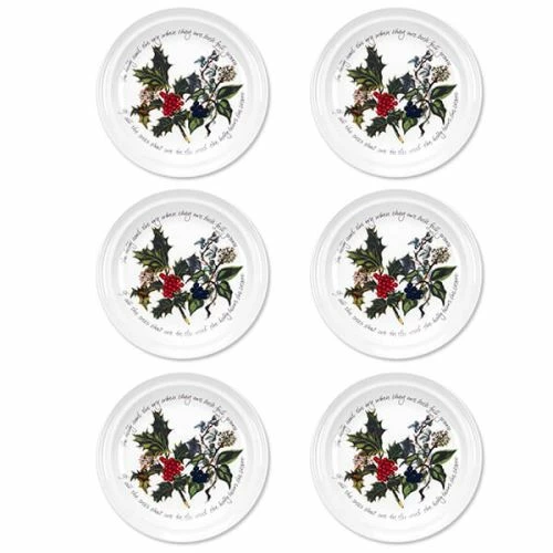 Portmeirion The Holly & The Ivy Set Of 6 25cm Dinner Plates 3 Portmeirion The Holly & The Ivy Set Of 6 25cm Dinner Plates