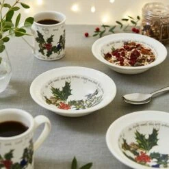 Portmeirion The Holly & The Ivy Set Of 6 Cereal Bowls -HARTS OF STUR Sales HV05205X6 The Holly And The Ivy by Portmeirion Oatmeal Set of 6 2