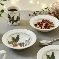 Portmeirion The Holly & The Ivy Set Of 6 Cereal Bowls -HARTS OF STUR Sales HV05205X6 The Holly And The Ivy by Portmeirion Oatmeal Set of 6 3