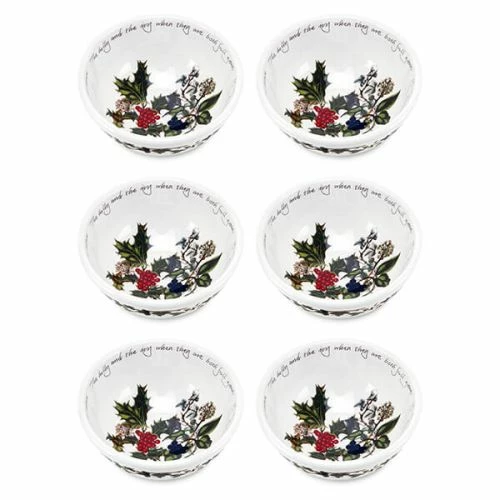 Portmeirion The Holly & The Ivy Set Of 6 Small Fruit Bowls 3 Portmeirion The Holly & The Ivy Set Of 6 Small Fruit Bowls