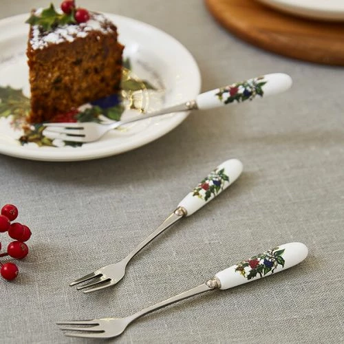Portmeirion The Holly & The Ivy Set Of 6 Pastry Forks 4 Portmeirion The Holly & The Ivy Set Of 6 Pastry Forks - Image 2