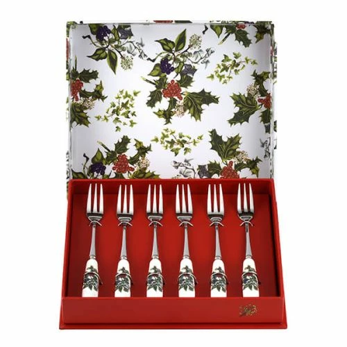 Portmeirion The Holly & The Ivy Set Of 6 Pastry Forks 3 Portmeirion The Holly & The Ivy Set Of 6 Pastry Forks