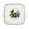 Portmeirion The Holly & The Ivy Square Handled Cake Plate -HARTS OF STUR Sales HV78044X The Holly And The Ivy by Portmeirion Square Handled Cake Plate