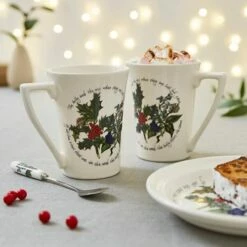 Portmeirion The Holly & The Ivy Set Of 2 Mugs -HARTS OF STUR Sales HV79021 The Holly And The Ivy by Portmeirion Mugs Set of 2 1