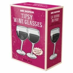Bar Bespoke Tipsy Wine Glasses 2 Pack -HARTS OF STUR Sales JERBSTW2 Bar Bespoke Tipsy Wine Glasses 3
