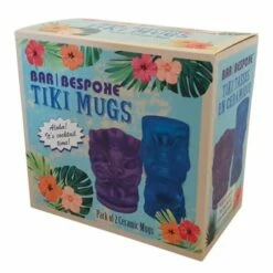 Bar Bespoke Tiki Mugs 2 Pack Blue And Purple -HARTS OF STUR Sales JERTKMG2BP Bar Bespoke Tiki Mugs Blue Purple 5