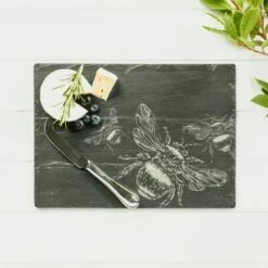 The Just Slate Company Bee Slate Cheese Board & Knife Gift Set -HARTS OF STUR Sales JSCBGSB Just Slate Company Bee Cheese Board Knife Set 1