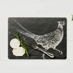 The Just Slate Company Pheasant Slate Cheese Board & Knife Gift Set -HARTS OF STUR Sales JSCBGSPH Just Slate Company Pheasant Cheese Board Knife Set 2