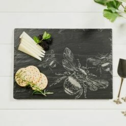The Just Slate Company Bee Slate Cheese Board -HARTS OF STUR Sales JSCBRBEE Just Slate Company Bee Slate Cheese Board 2