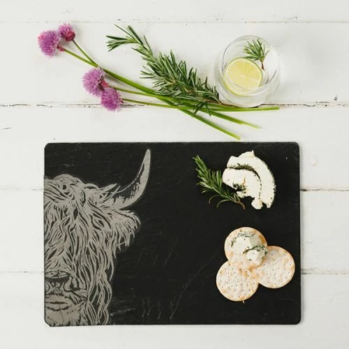The Just Slate Company Highland Cow Slate Cheese Board 5 The Just Slate Company Highland Cow Slate Cheese Board - Image 3