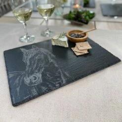The Just Slate Company Horse Portrait Slate Cheese Board -HARTS OF STUR Sales JSCBRHP Just Slate Company Horse Portrait Slate Cheese Board 2