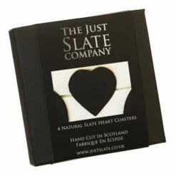 The Just Slate Company Set Of 4 Heart Slate Coasters -HARTS OF STUR Sales JSCH4B Just Slate Company Heart Slate Coasters 2