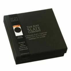 The Just Slate Company Set Of 4 Round Slate Coasters -HARTS OF STUR Sales JSCO4B Just Slate Company Round Slate Coasters 2