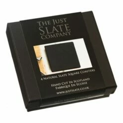 The Just Slate Company Set Of 4 Square Slate Coasters -HARTS OF STUR Sales JSCS4B Just Slate Company Square Slate Coasters 2