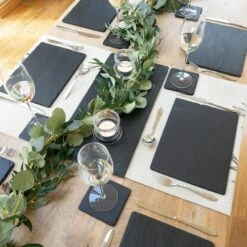 The Just Slate Company Set Of 4 Square Slate Coasters -HARTS OF STUR Sales JSCS4B Just Slate Company Square Slate Coasters 3