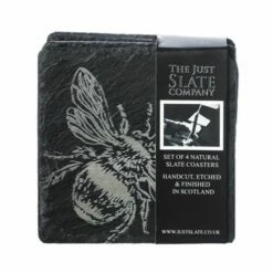 The Just Slate Company Set Of 4 Bee Slate Coasters -HARTS OF STUR Sales JSCS4BEE Just Slate Company Bee Slate Coasters 1