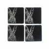 The Just Slate Company Set Of 4 Hare Slate Coasters -HARTS OF STUR Sales JSCS4H Just Slate Company Hare Slate Coasters