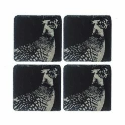 The Just Slate Company Set Of 4 Pheasant Slate Coasters