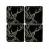 The Just Slate Company Set Of 4 Stag Slate Coasters -HARTS OF STUR Sales JSCS4S Just Slate Company Stag Slate Coasters
