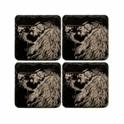 The Just Slate Company Set Of 4 Spaniel Slate Coasters