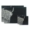 The Just Slate Company Highland Cow Slate Coaster & Placemat Set -HARTS OF STUR Sales JSPMCHC Just Slate Company Highland Cow Slate Coaster Place Mat Set
