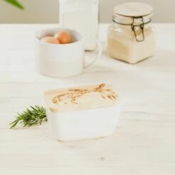 The Just Slate Company Kissing Hares White Butter Dish 6 The Just Slate Company Kissing Hares White Butter Dish -HARTS OF STUR Sales JSSOBDWKH Just Slate Company Kissing Hares White Butter Dish 1