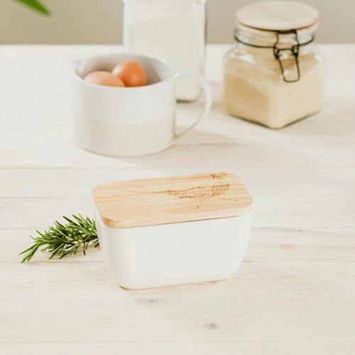 The Just Slate Company Pheasant White Butter Dish 4 The Just Slate Company Pheasant White Butter Dish - Image 2