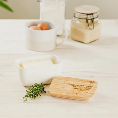 The Just Slate Company Pheasant White Butter Dish 5 The Just Slate Company Pheasant White Butter Dish - Image 3