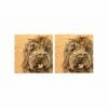 The Just Slate Company Set Of 2 Cockapoo Oak Coasters -HARTS OF STUR Sales JSSOC2CP Just Slate Company Cockapoo Oak Coasters
