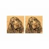 The Just Slate Company Set Of 2 Cocker Spaniel Oak Coasters -HARTS OF STUR Sales JSSOC2CSP Just Slate Company Cocker Spaniel Oak Coasters
