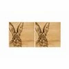 The Just Slate Company Set Of 2 Hare Oak Coasters -HARTS OF STUR Sales JSSOC2H Just Slate Company Hare Oak Coasters