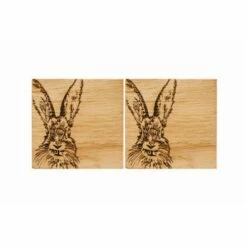 The Just Slate Company Set Of 2 Hare Oak Coasters