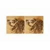 The Just Slate Company Set Of 2 Spaniel Oak Coasters -HARTS OF STUR Sales JSSOC2SP Just Slate Company Spaniel Oak Coasters