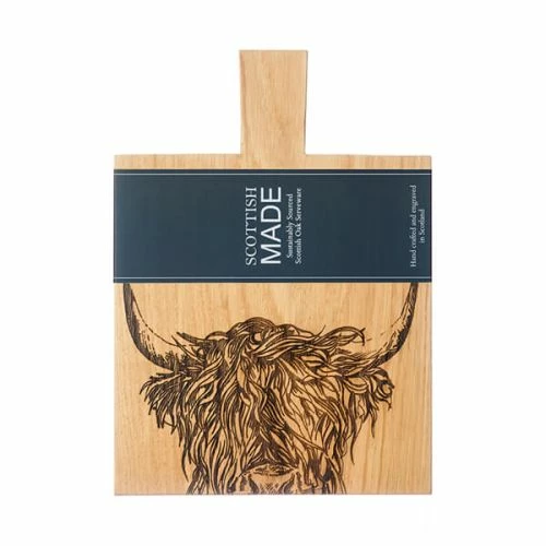 The Just Slate Company Highland Cow Medium Oak Serving Paddle 4 The Just Slate Company Highland Cow Medium Oak Serving Paddle - Image 2