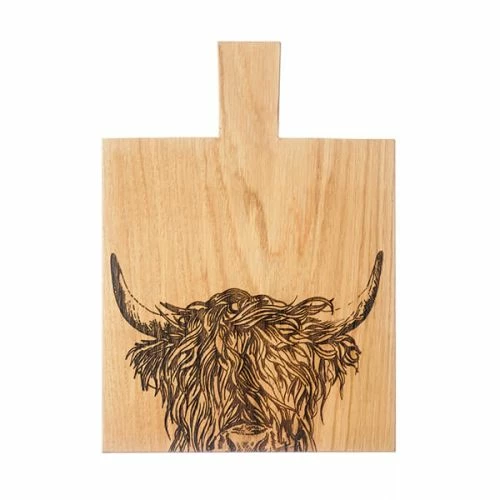 The Just Slate Company Highland Cow Medium Oak Serving Paddle 3 The Just Slate Company Highland Cow Medium Oak Serving Paddle