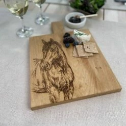 The Just Slate Company Horse Portrait Medium Oak Serving Paddle -HARTS OF STUR Sales JSSOOPMHP Just Slate Company Horse Portrait Medium Oak Serving Paddle 1