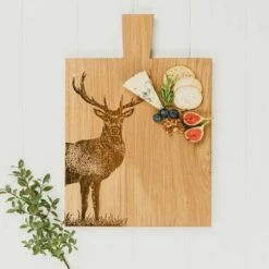 The Just Slate Company Monarch Stag Medium Oak Serving Paddle -HARTS OF STUR Sales JSSOOPMMS Just Slate Company Monarch Stag Medium Oak Serving Paddle 2