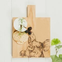 The Just Slate Company Pig Medium Oak Serving Paddle -HARTS OF STUR Sales JSSOOPMPI Just Slate Company Pig Medium Oak Serving Paddle 2