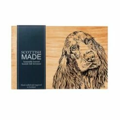 The Just Slate Company Cocker Spaniel 30cm Oak Serving Board