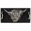 The Just Slate Company Large Highland Cow Slate Serving Tray Gift Boxed -HARTS OF STUR Sales JSSTHCLB Just Slate Company Large Highland Cow Slate Serving Tray