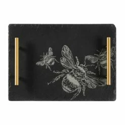 The Just Slate Company Medium Bee Slate Serving Tray Gift Boxed