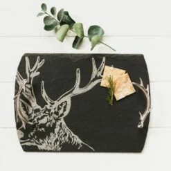The Just Slate Company Medium Stag Slate Serving Tray Gift Boxed -HARTS OF STUR Sales JSSTSMB Just Slate Company Medium Stag Slate Serving Tray 2