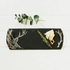 The Just Slate Company Small Stag Slate Serving Tray Gift Boxed -HARTS OF STUR Sales JSSTSSB Just Slate Company Small Stag Slate Serving Tray 3