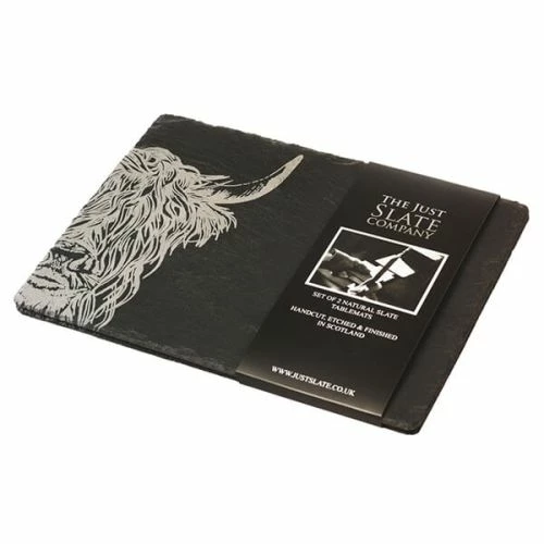 The Just Slate Company Set Of 2 Highland Cow Placemats 4 The Just Slate Company Set Of 2 Highland Cow Placemats - Image 2